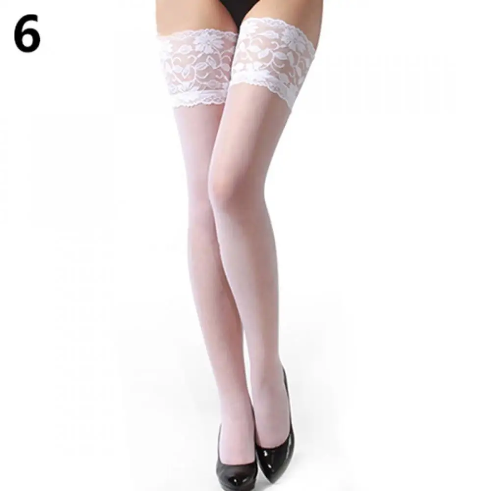 Women\\\'s Sexy Sexy Tempting Floral Lace Top Sheer Nightclub Thigh High Over The Knee Stockings Pantyhose Stretchable Socks