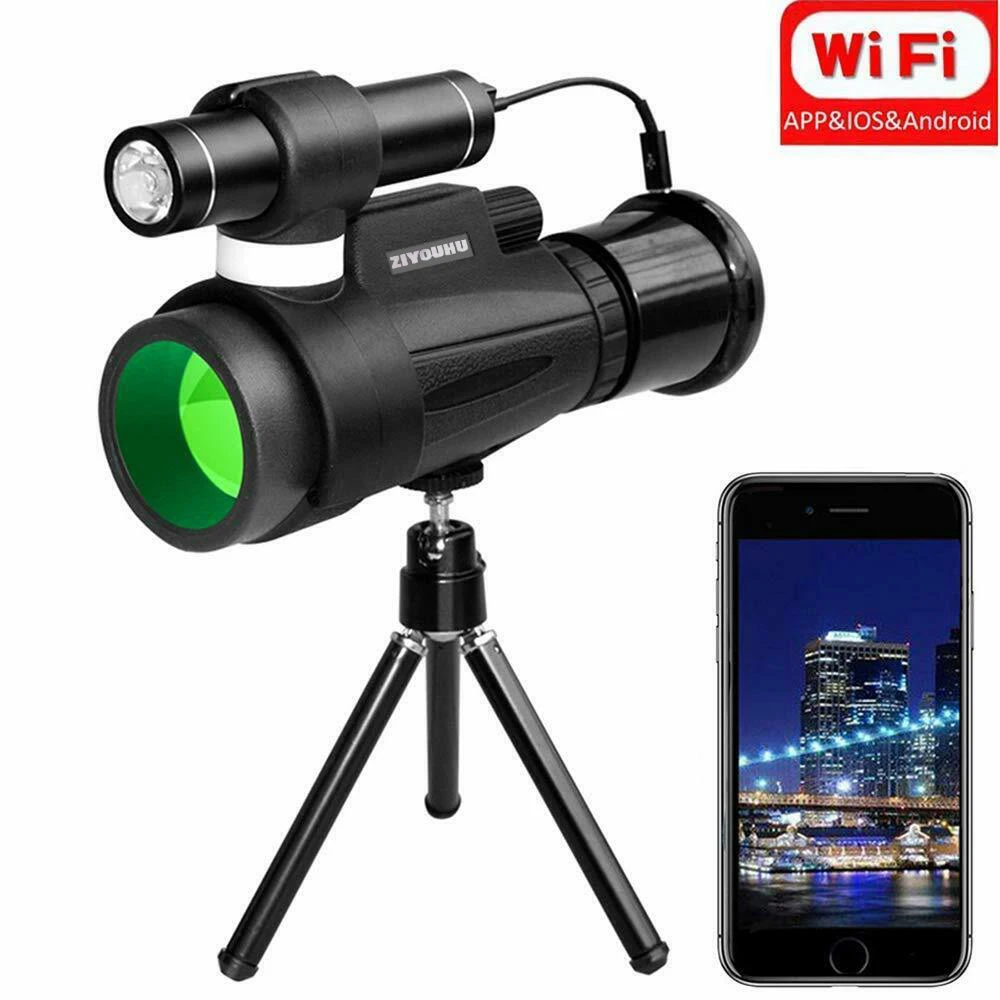 HD Infrared Night Vision Monocular Telescope WIFI Connect Cell Phone Photography 200m Flashlight Viewing in Full Darkness Night