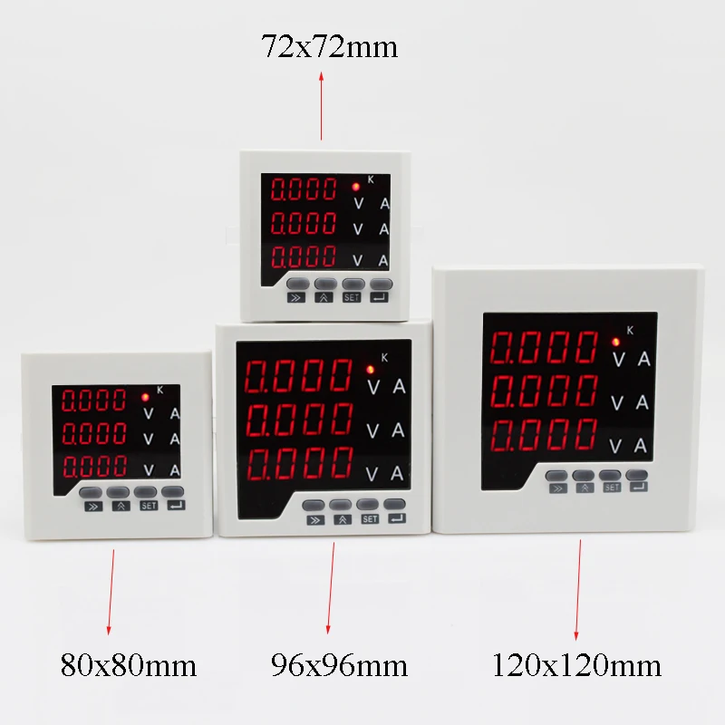 AC0-380V , 5A 3 phase voltage and ampere panel meter three phase voltmeter and current combination meter