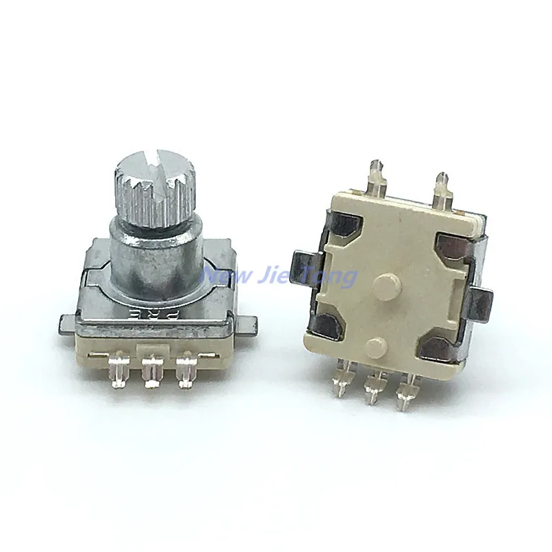 2pcs EC11 Rotary Encoder Code Switch 30 Position 360 Degree With Push Button Switch 5pin SMD Type Handle Length 9.5mm Plum Shaft