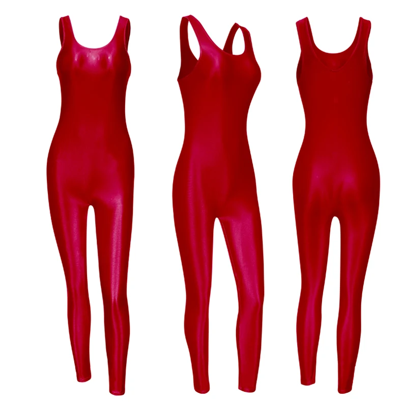 New Sexy women High-stretch shapewear Shiny Oily Pantyhose plus size bathing suits Tights sports Yoga  One-piece body suits