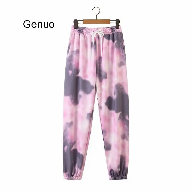 Beamed Track Pants Women Gradient Harem Pants Loose Tie Dye Elastic Waist Sweatpants Jogger Trousers Femme 2020 New Fashion