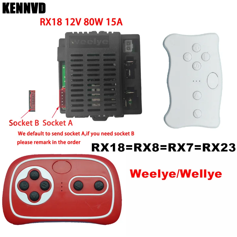 RX18 RX8 Wellye Children's Electric Car 2.4G Bluetooth Remote Control, Weelye Ride on Toys Controller with Smooth Start Function