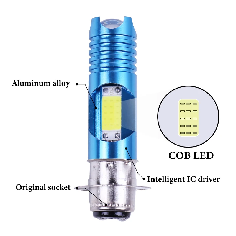 1pcs Moto led P15D Hi/Low Motorcycle Headlight H4 BA20D LED Lamp COB Bulb Moto Headlamp RGB Motorcycle Headlight Driving light