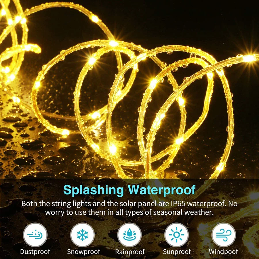 20M 50M 100M Outdoor LED Rope String Light Ultra Bright PVC Tube Fairy Garland Light for Xmas Garden Yard Path Tree Decor