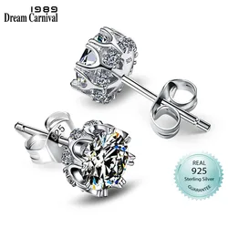 DreamCarnival 1989 Elegant Solid Silver Earrings 925 Women High Quality Zircon Daily Wear Factory Direct Girls Jewelry SE10817R