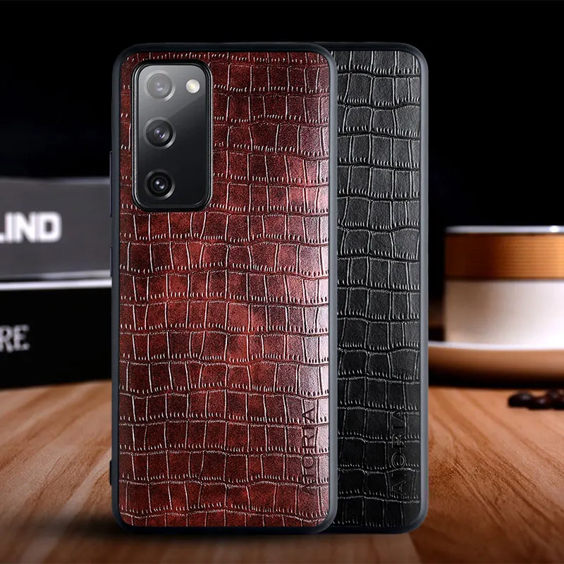 Case for Samsung galaxy S20 Plus Ultra FE funda luxury crocodile pattern leather soft TPU hard cover for samsung S20 Plus case