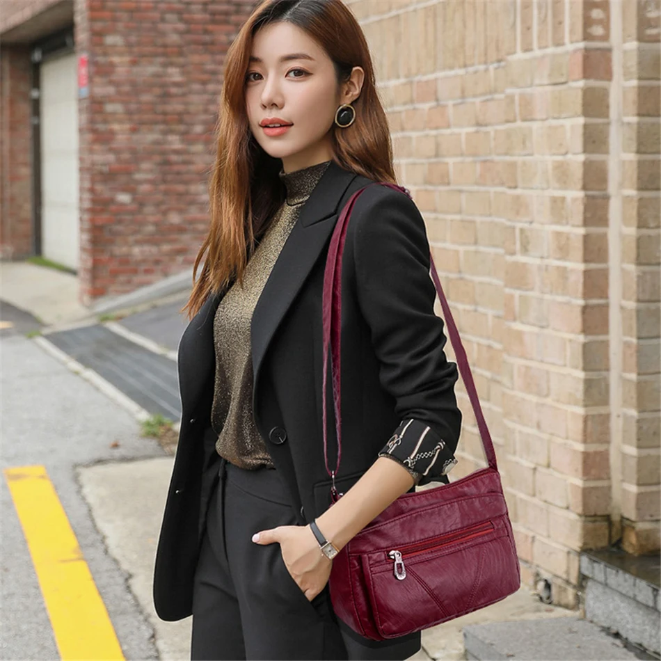 Multi-Layer Classic Crossbody Bag Luxury Designer Handbags and Purses High Quality Women's Soft Leather Shoulder Bags for Women