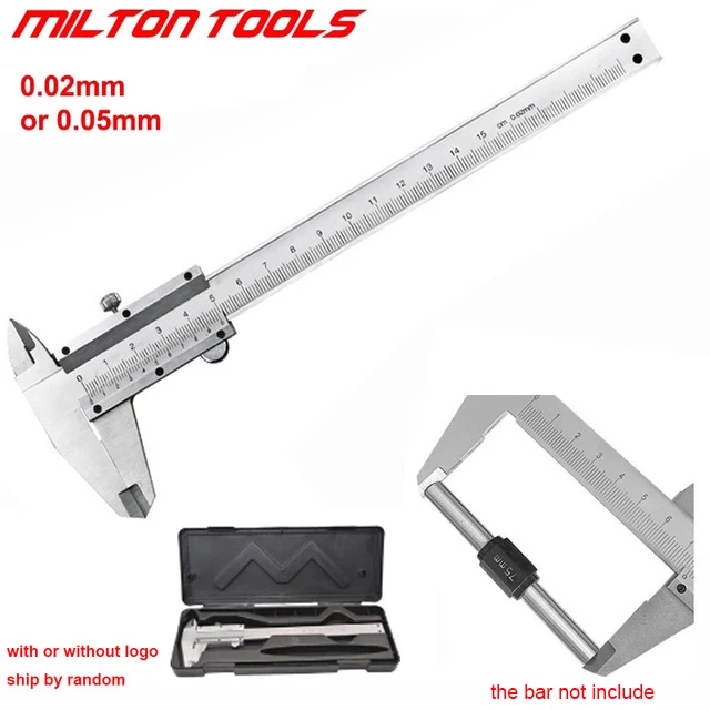 Pinça Vernier de Aço Carbono Alto Corpo Grosso Escala Laser Ferramenta de Medição Ferramentas Manuais para Construção 0150 mm 0.02 mm 0.05 mm
