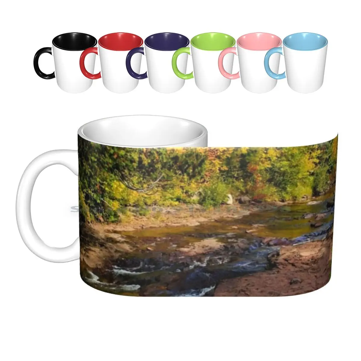 Autumn Creek Ceramic Mugs Coffee Cups Milk Tea Mug Autumn Creek Fall Creek Caribou Falls Trail Fall Autumn Creative Trending