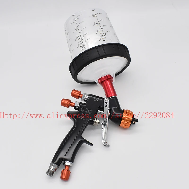 HVLP pistola a spruzzo manuale di gravità pistola a spruzzo 1.3 millimetri 600CC tazza originale pistola a spruzzo con la pistola a spruzzo accessori