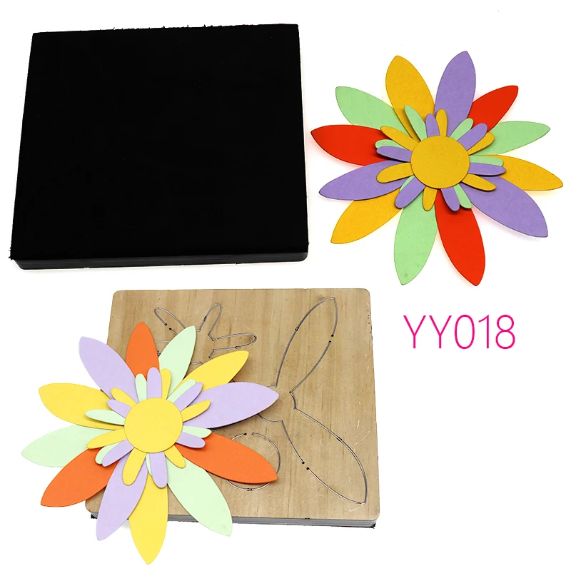 Wooden die cutting process rose flower knife mold, YY018  Cutting compatible with most manual die cutting dies