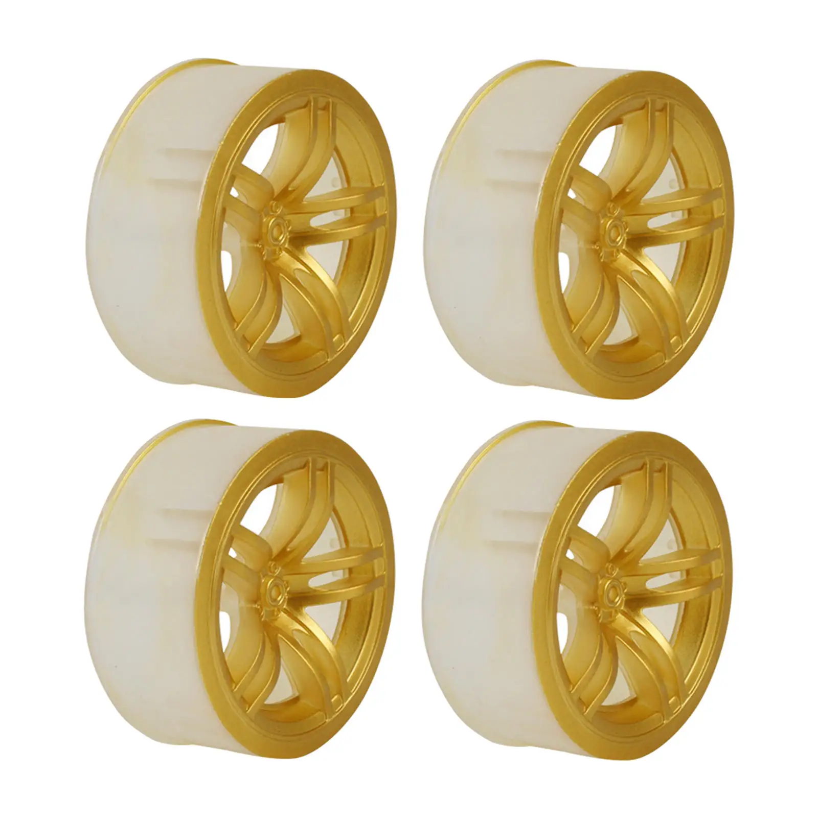 4 Pieces Wheel Rims Upgrade Parts Accessories Tires for RC 1:10 Scale Hobby Model Drifting Car