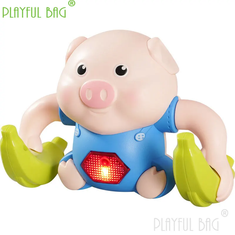 Electric tipper pig music voice control inductive talking pig baby crawling somersault children's interesting toy vd15