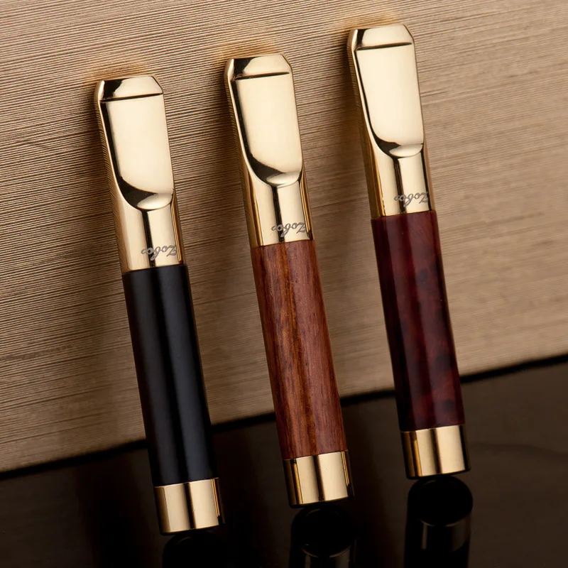 2022 Solid Wood Sandalwood Metal Cigarette Holder Filter Cleanable Reusable Cigarette Holder Mouthpiece Smoking Pipes Filtration