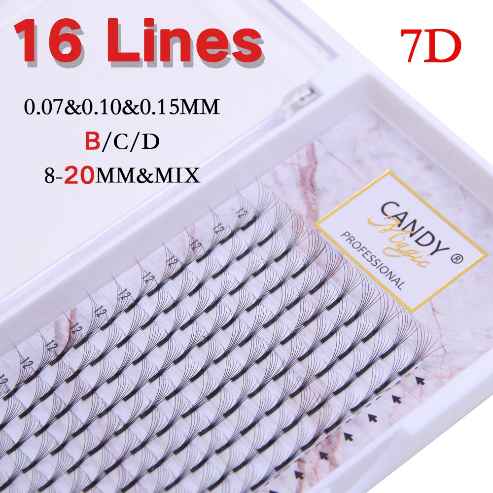 Candy Magic 16 Lijnen Premade Volume Fans Lash Russische Volume Wimper Extensions Pre Gemaakt Lash Extension Faux Mink Lash