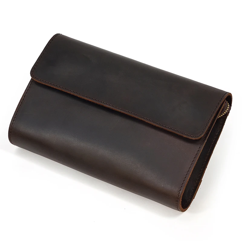 New Fashion Male Clutch Genuine Leather Men\'s Wallet Long Wallet Brand Cowskin Card Holder Men Hasp Vintage Clutch Wallets