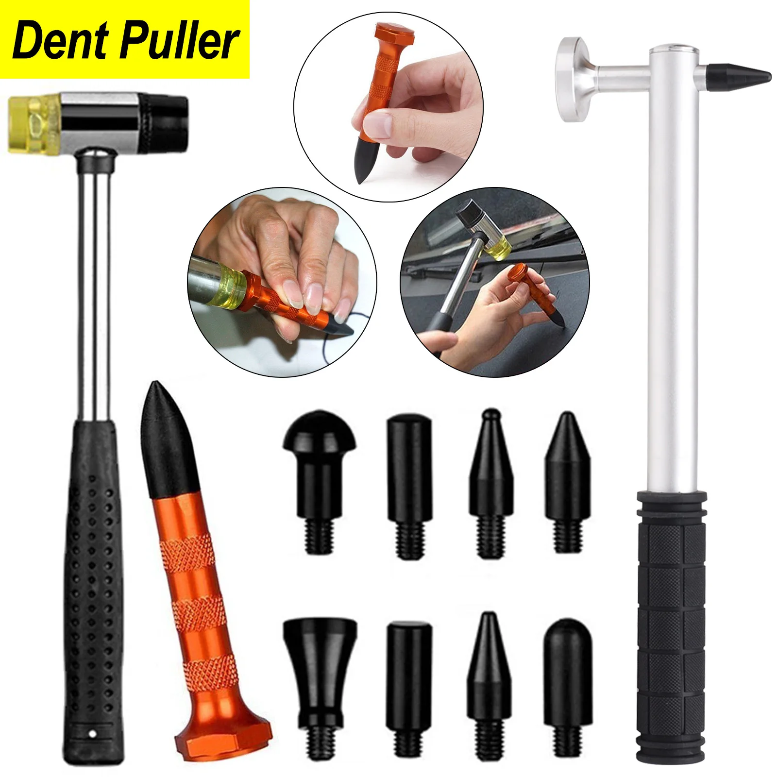 

11pcs Dent Removal Paintless Repair Tool Car Rubber Tapper Auto Hammer Aluminum Tap Down Pen Removal Tools