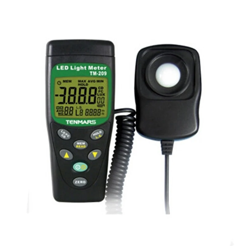 TENMARS TM-209 LUX/FC LED Light Meter Cosine Angular CorrectedMeasuring Intensities of Illumination in Lux or Foot-Candle.