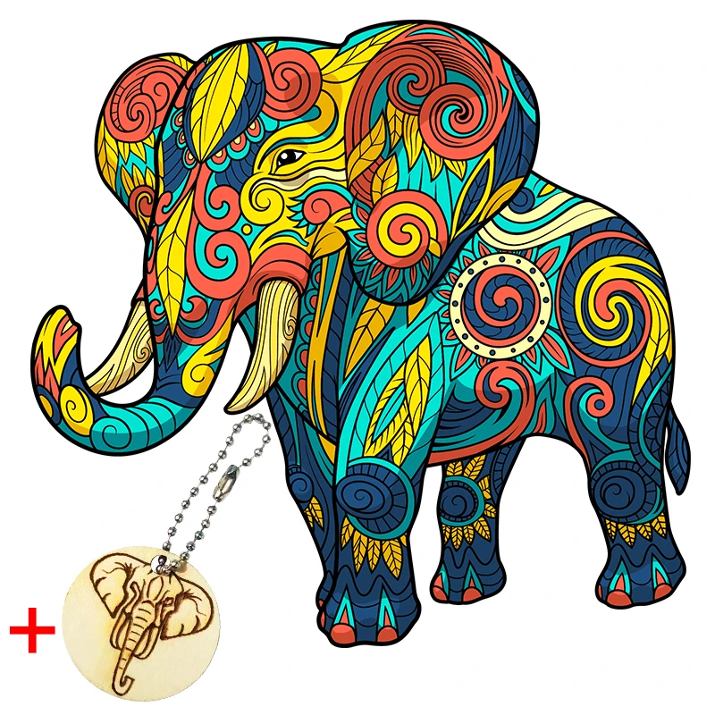 

Wooden Jigsaw Puzzle Elephant Board Set Toy Interesting Wooden Puzzles For Adults Kids Christmas Gifts Educational Games Toys