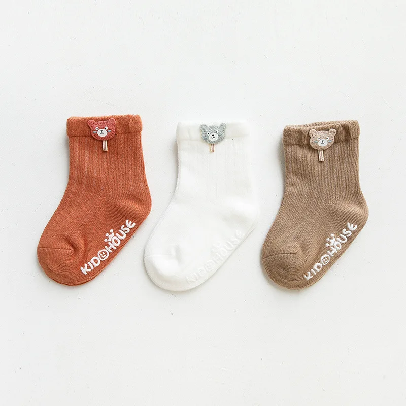 3 Pairs/Lot Infant Sock Cartoon Newborn Baby Socks Dispensing Glue Non-slip Cute Boys Girls Baby Socks Kids Sock Floor Socks