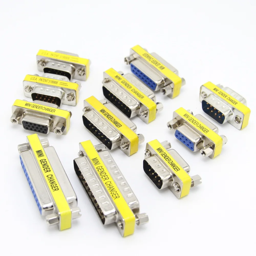 D-SUB DB9 DB15 DB25 Male Female Conversion Connector Adapter For LPT 25 Pin COM 9 Pin VGA 15Pin Mini Gender Changer Adapter 1Pcs