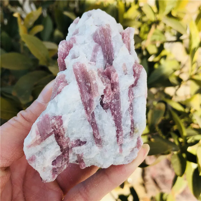 120-150g Natural Green Pink Tourmaline Crystal Mineral Association Rough Stone Specimen Rock Rare Original