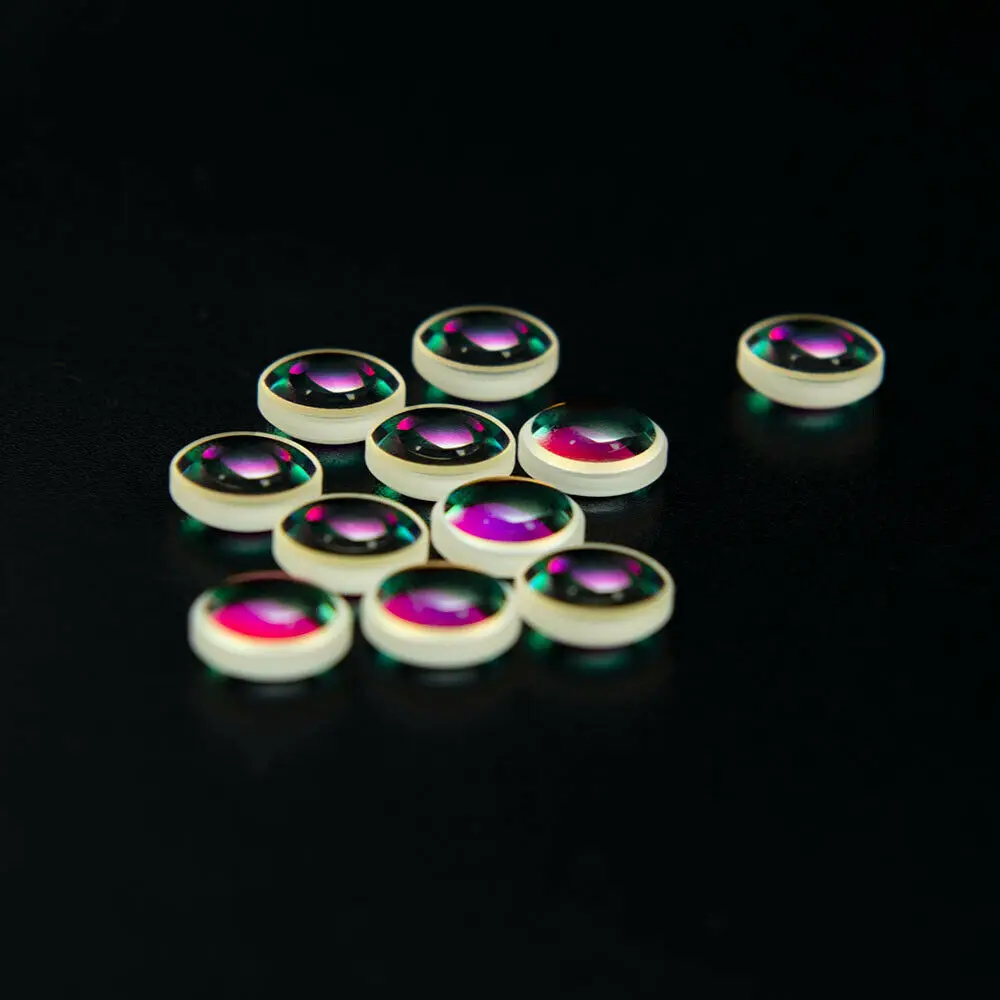 50PCS 7.66mm Mini Defective Optical Glass Biconvex Lentes DIY Decorative Prism Double Convex Magnifier Lens Photography Lenses