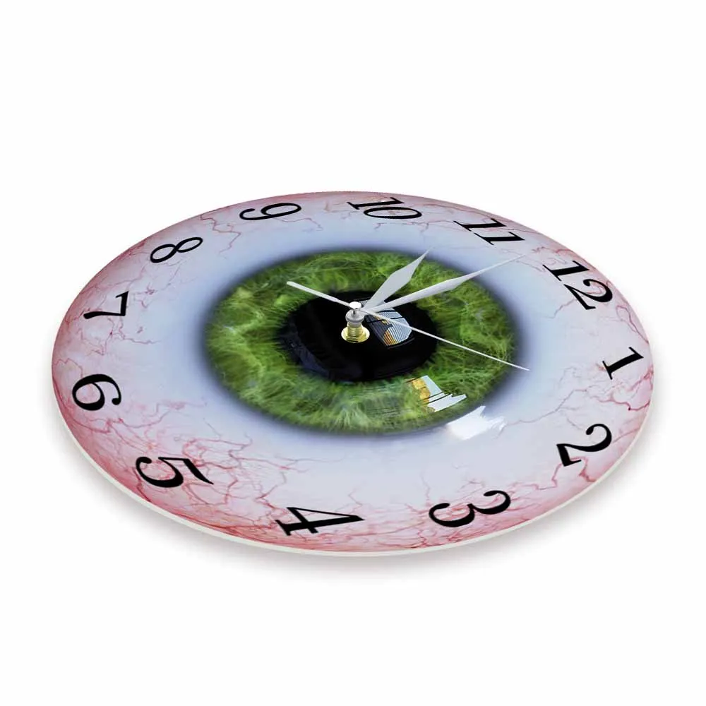 Realistic Eyeball With Green Iris Wall Clock Optrometrist Office Clinic Wall Art Decor Medical Art Science Ophthalmologist Gift