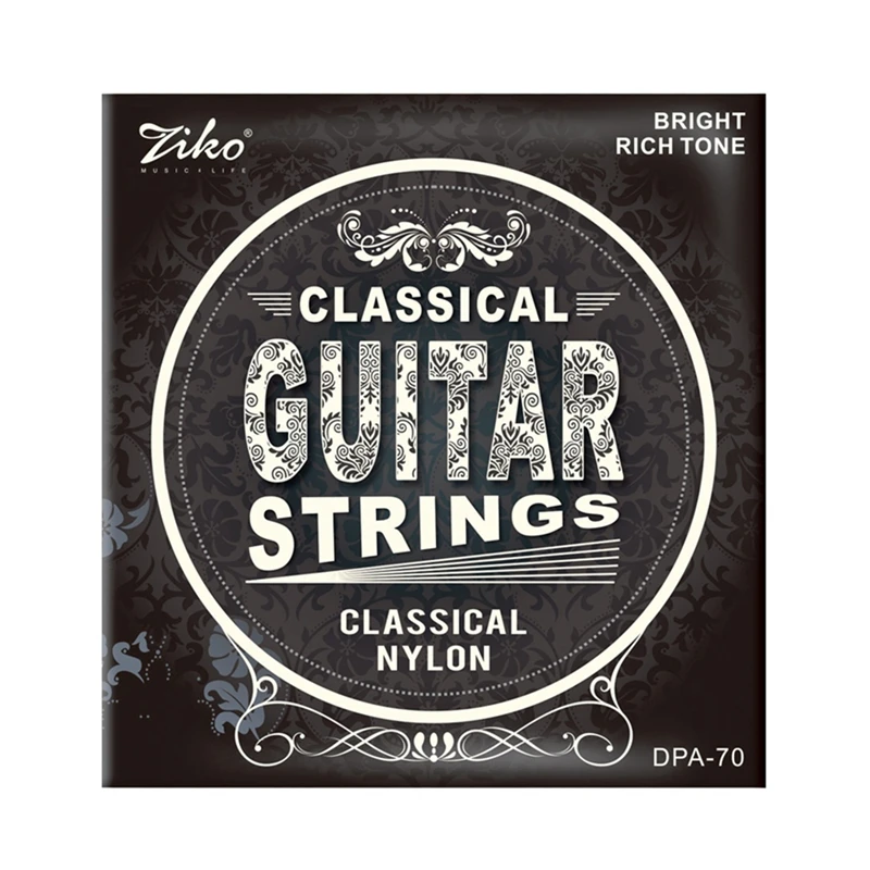 Ziko DPA-70 028-043 Klassische Gitarrensaiten mit Nylonkern, versilbertem Kupferdraht, Zubehörteile für Musikinstrumente – Detail 1