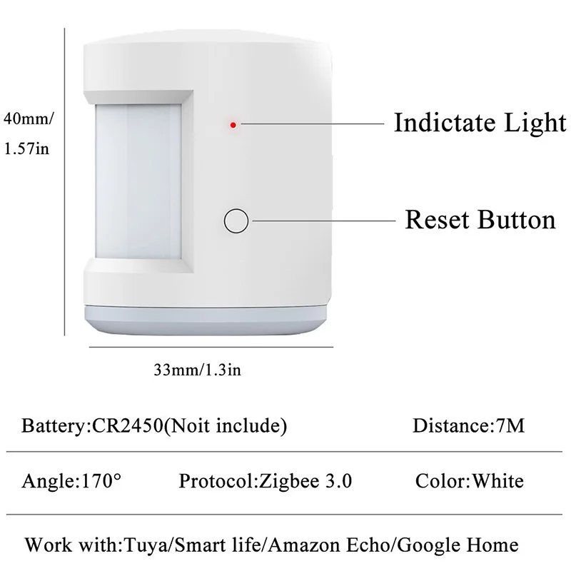 Smart Life Tuya ZigBee Pir Sensor Battery Powered Smart Wireless WIFI PIR Motion Sensor Detector Home Alarm System with Gateway