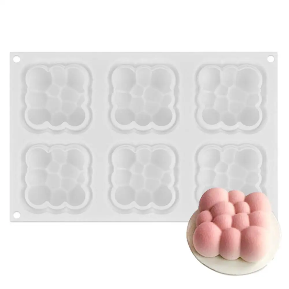 6-grid 3D Cloud Silicone Cake Mousse Mould Silicone Mold Chocolate Mousse Cake Cloud-shaped Mold Baking Tools