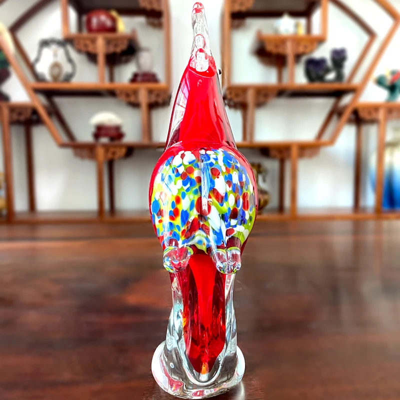 Crystal Parrot Figurine Glass Blown Lovely Bird Statue Handmade Bird Animal Ornament Home Table Christmas Decor