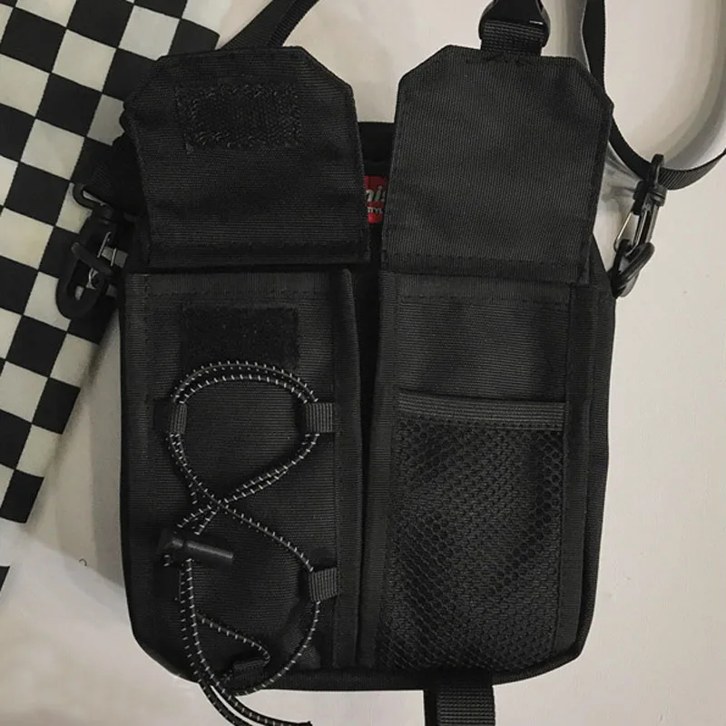 Sokak Mini Crossbody çanta erkek Hip Hop küçük postacı çantası moda cep telefonu flep erkekler su geçirmez Oxford omuz paketi XA58C