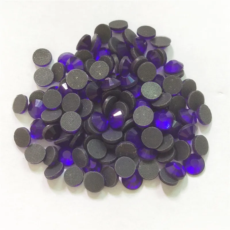 Cobalt Hot fix Rhinestones Super Bright Glass Strass Iron On Crystal stones For Fabric garment/Nail Art/Clothes DIY