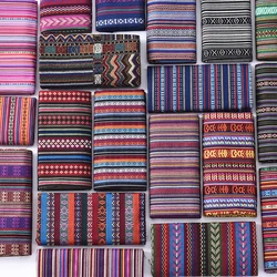 Bohemian Ethnic Style Striped Jacquard Fabric Geometric Yarn Dyed Pattern For Sewing Accessories Home Decor Textile By Meters