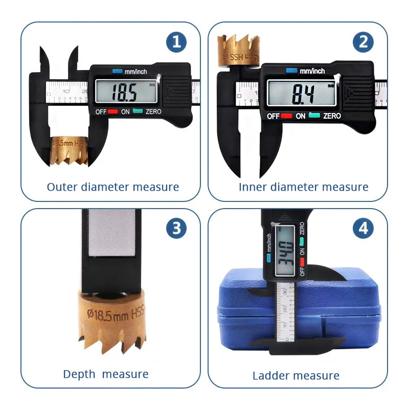 Imagem -05 - Polegada Lcd Régua Digital Eletrônica de Fibra de Carbono Vernier Caliper Gauge Micrômetro Ferramenta de Medição Calibre Digital Suwmiarka 150 mm