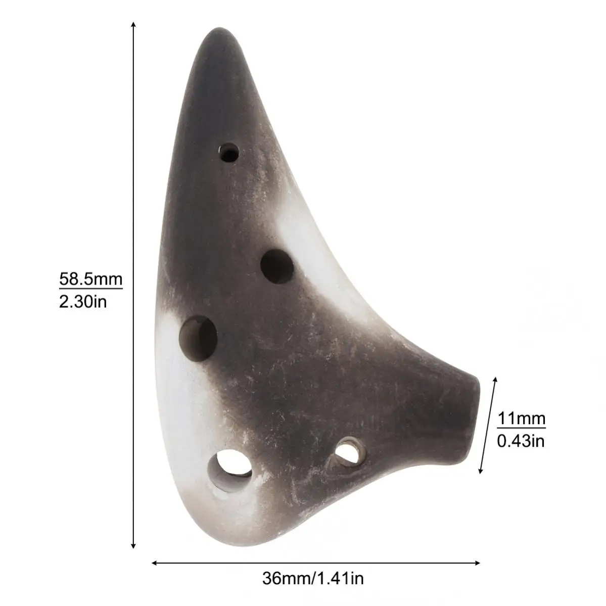 Mini flûte Soprano à 6 trous, ton C, collier Ocarina, Surface fumée, Instrument de musique avec corde de suspension