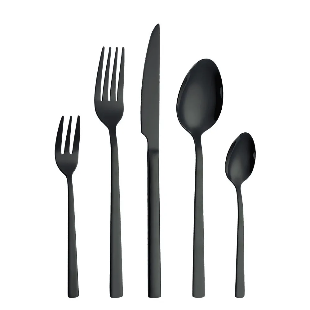 Tableware Sets Stainless Steel Cutlery Spoon Fork Knife Set Gold Cutlery Rainbow Dinnerware Set 5 Pieces with Tea Fork