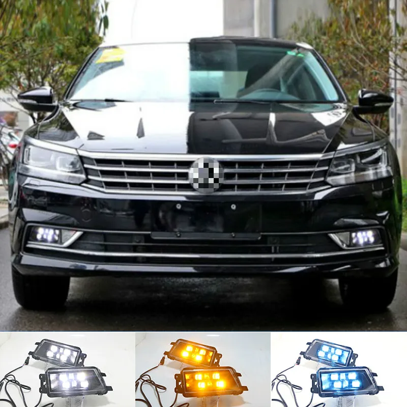 

2Pcs Car LED DRL Daytime Running Light For Volkswagen VW Passat 2016-2018 Fog Lamp