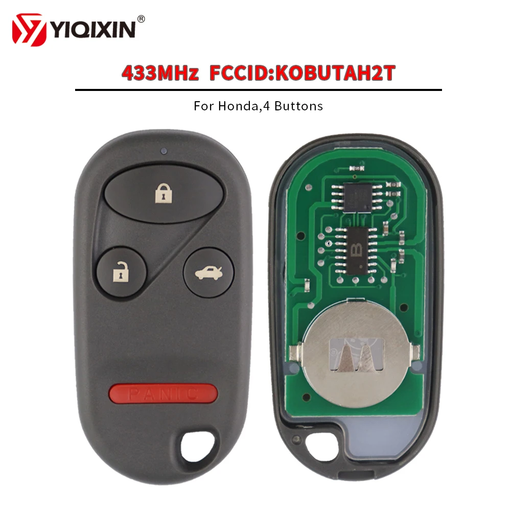 

YIQIXIN 433MHz 3+1 Button Keyless Entry New Remote Control Key Car For Honda Accord 1998-2002 for Acura TL 2000 2001 KOBUTAH2T