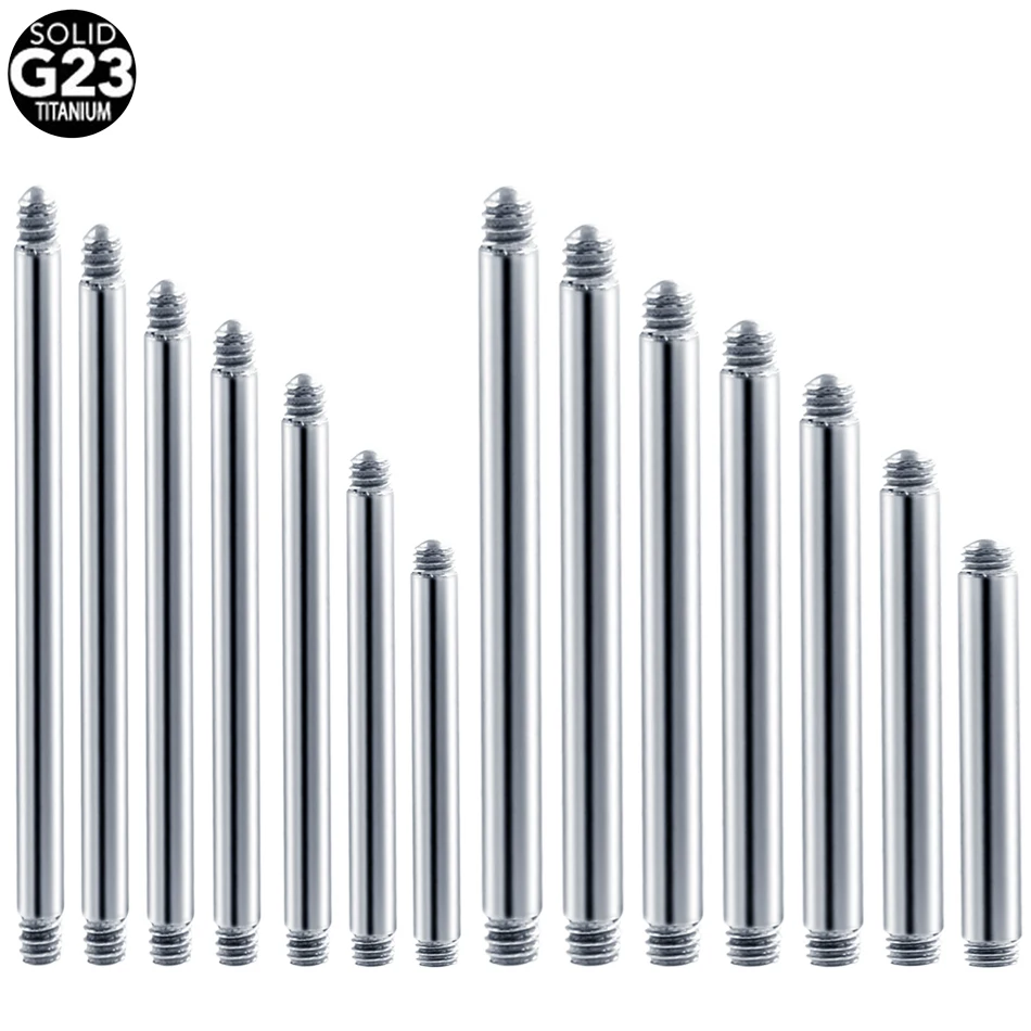 50Pcs/lot G23 Titanium Straight Barbell Piercing Tongue Ring Replacement Accessories Earring Piercing Barbell Parts Body Jewelry