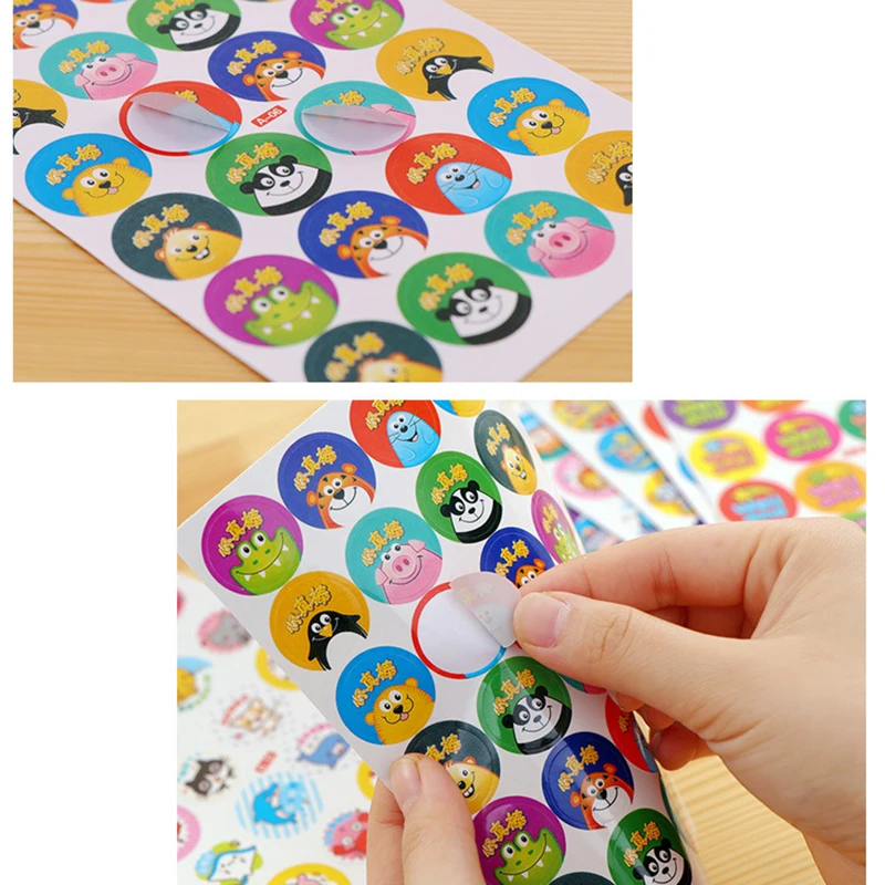 480 Pcs Reward Stickers Motivational Stickers for School Reward Students Teachers Cute Animals Sticker Labels Children Kids Gift