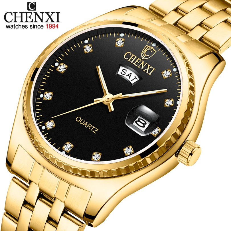 

CHENXI Brand Luxury Men's Watches Analog Quartz Full Steel Wrist Watch Men Waterproof Business Calendar Date Clock Male Watches
