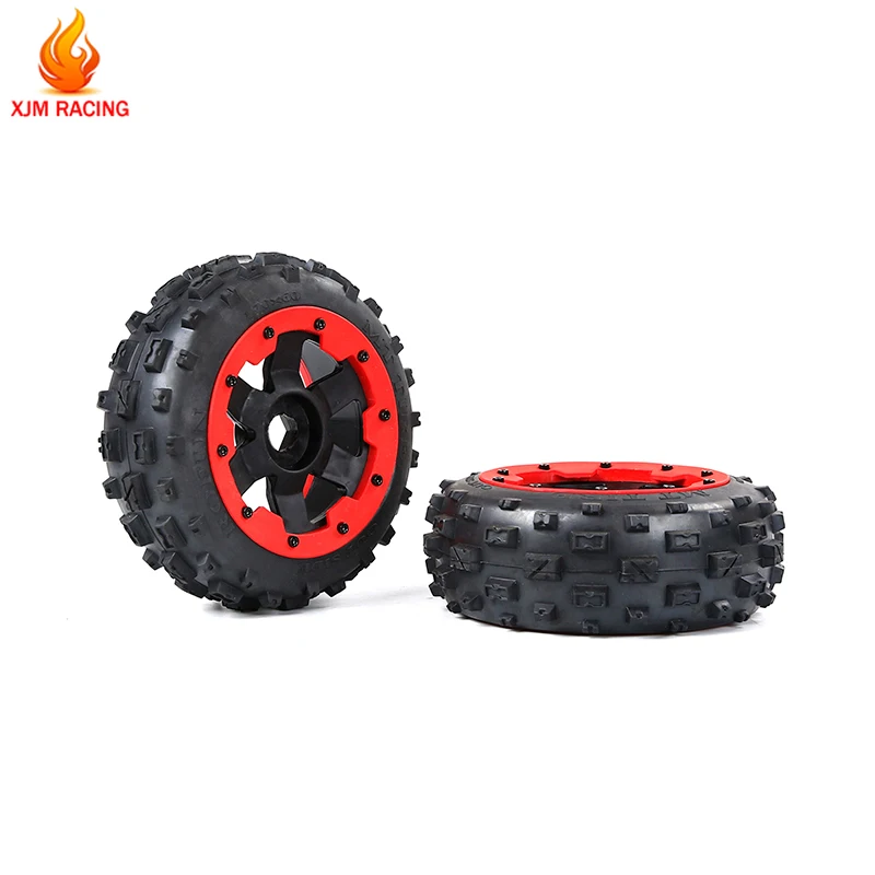 Front or Rear Knobby Tyres and Wheel Hub Set for 1/5 Hpi Rovan Km Baja 5b Rc Car Parts