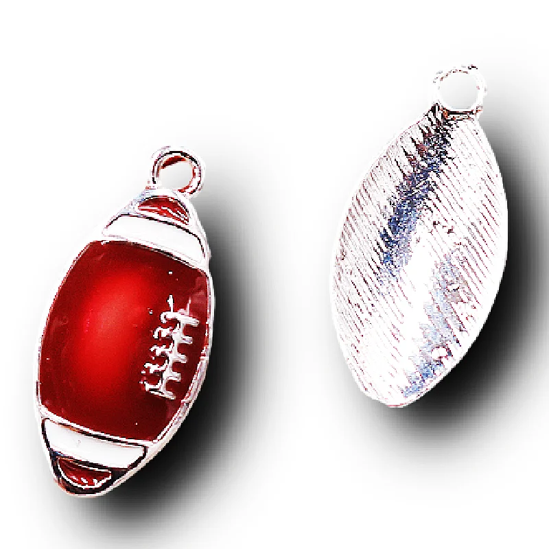 8pcs Handmade Enamel American Football (Rugby) Pendant DIY Charm Necklace Bracelet Sports Jewelry Crafts Making 23*11mm P768