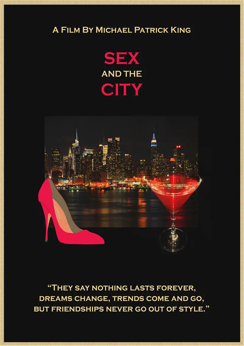 Sex and the City Classic US TV Shows Vintage Retro Poster Decorative Wall Stickers Home Kraft Posters Bar Art Decor