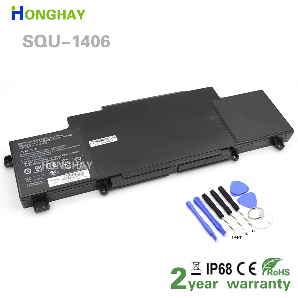 

Honghay SQU-1406 Laptop Battery For ThundeRobot 911-E1 911-T2A 911-S2B 911-T1 Chimera CX-9 14.4V 74.88WH