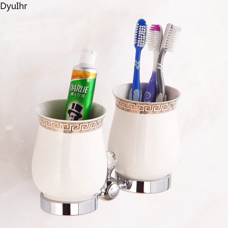 modern minimalist mouthwash cup holder copper plated rose gold double cup marble toothbrush cup holder bathroom accessories