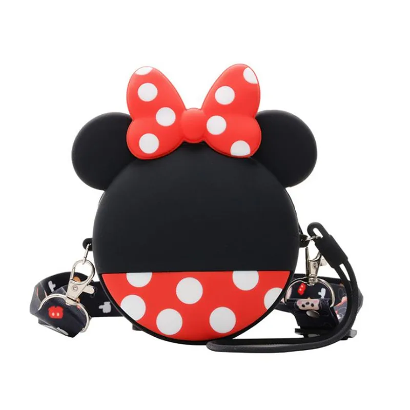 Disney mcikey mouse Girlfriend Back Children Chain Headphone Bag Silicone Zipper Earphone Cables Key Storage Bag Cute Coin Purse